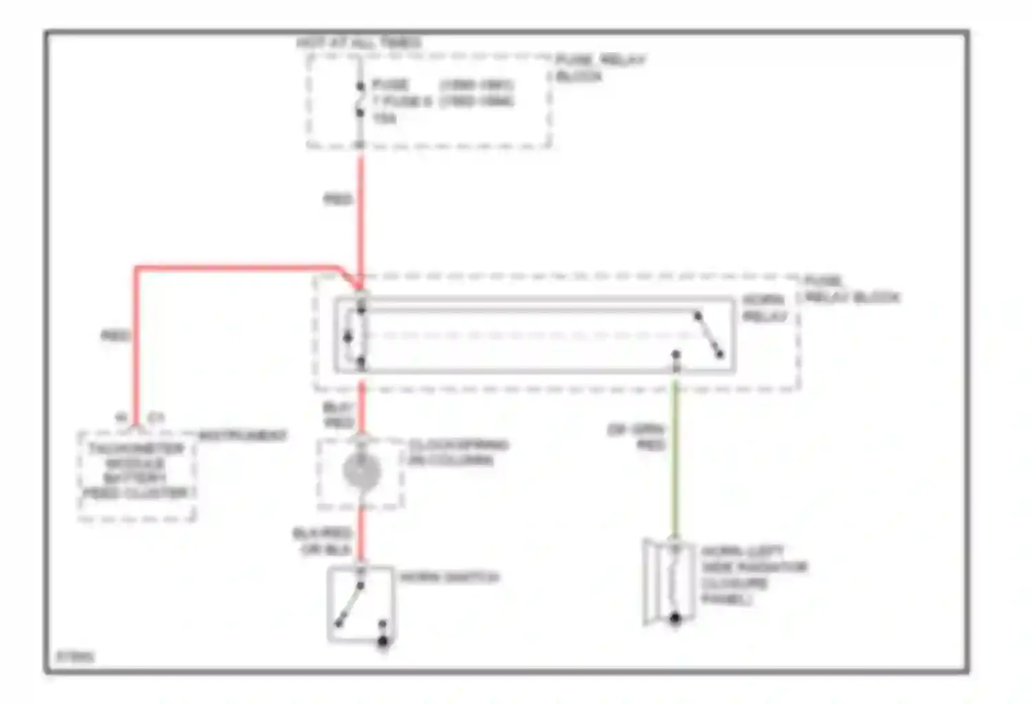 Wiring diagram fuse, relay block horn relay for Dodge Dakota Sport  (1989-1994) (1 of 1)