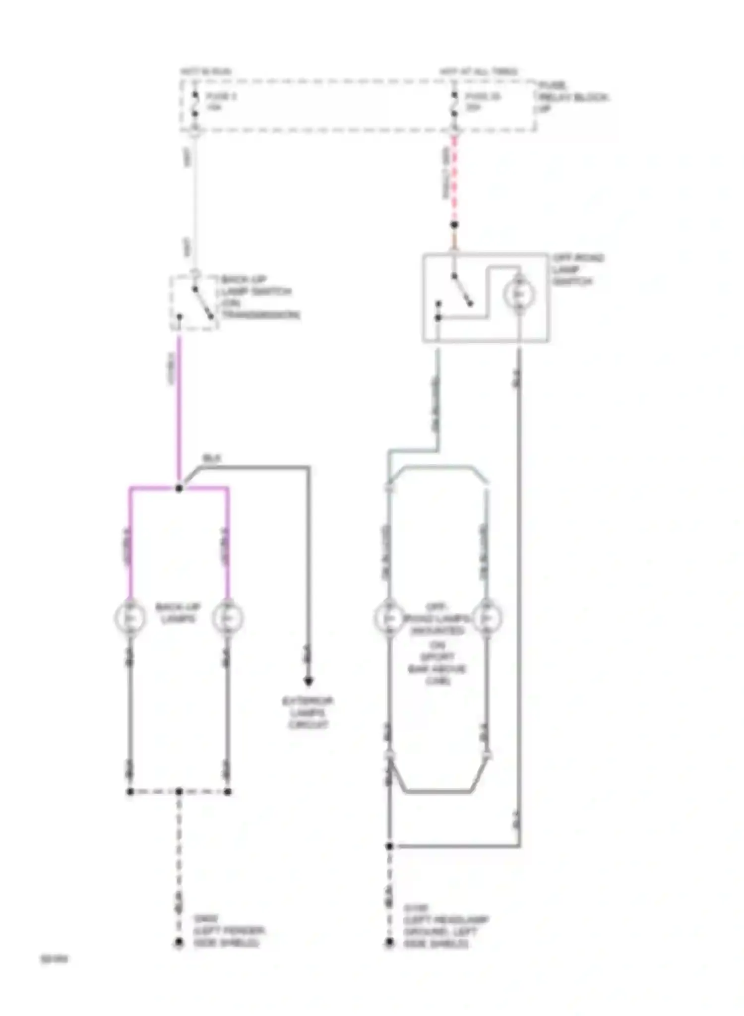 Dakota WS Dodge  (1994-1994): Backup & off-road lamps circuit