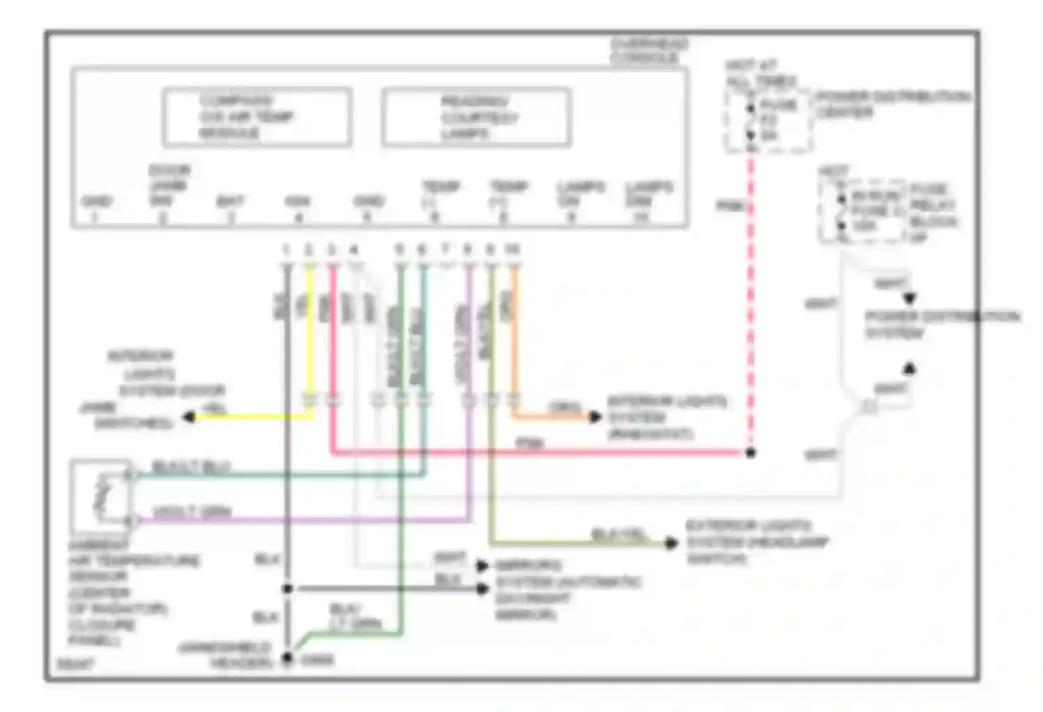 Dakota WS Dodge  (1994-1994): Overhead console circuit