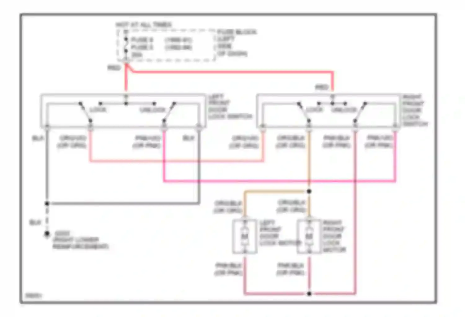 Dakota WS Dodge  (1994-1994): Power door lock circuit