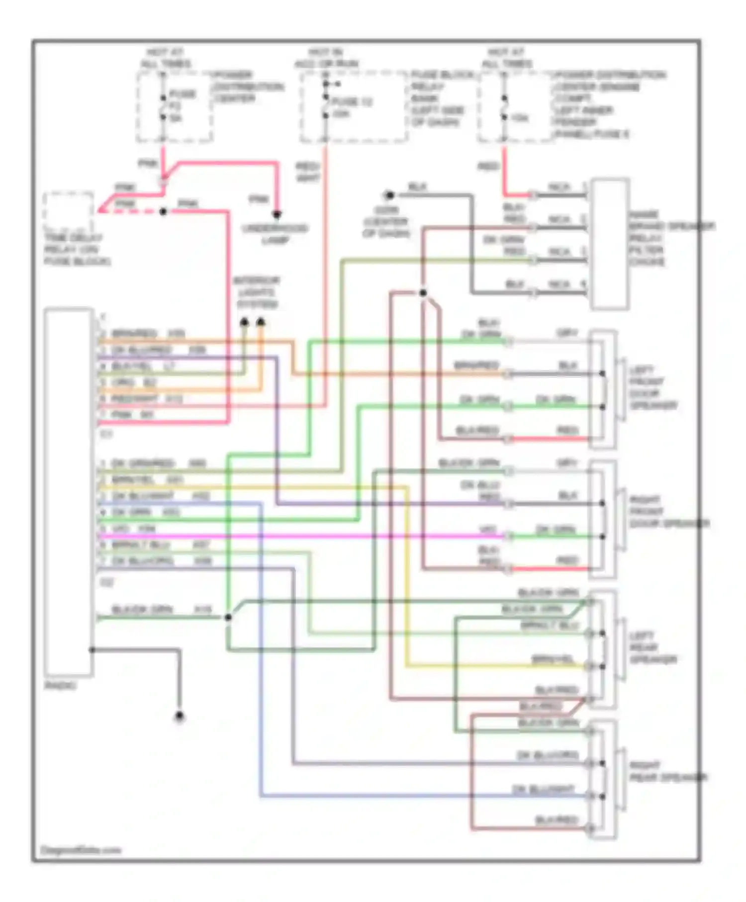 Dakota WS Dodge  (1994-1994): Radio circuits, with name brand speakers