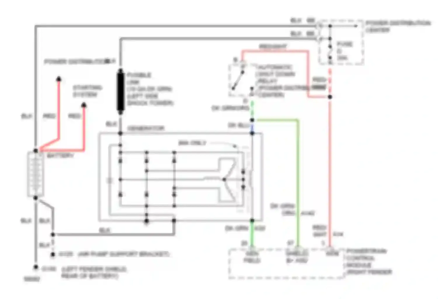 Dakota WS Dodge  (1994-1994): 5.2l, charging circuit
