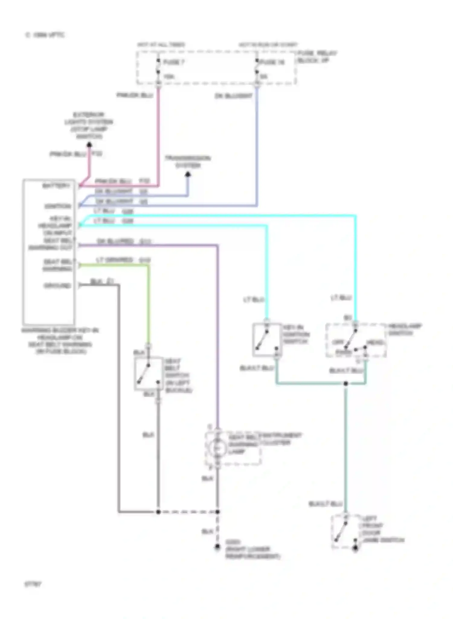 Dakota WS Dodge  (1994-1994): Warning system circuits