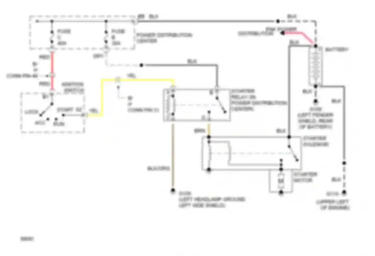 Wiring diagram blk/org for Dodge Dakota  (1989-1994) (1 of 6)