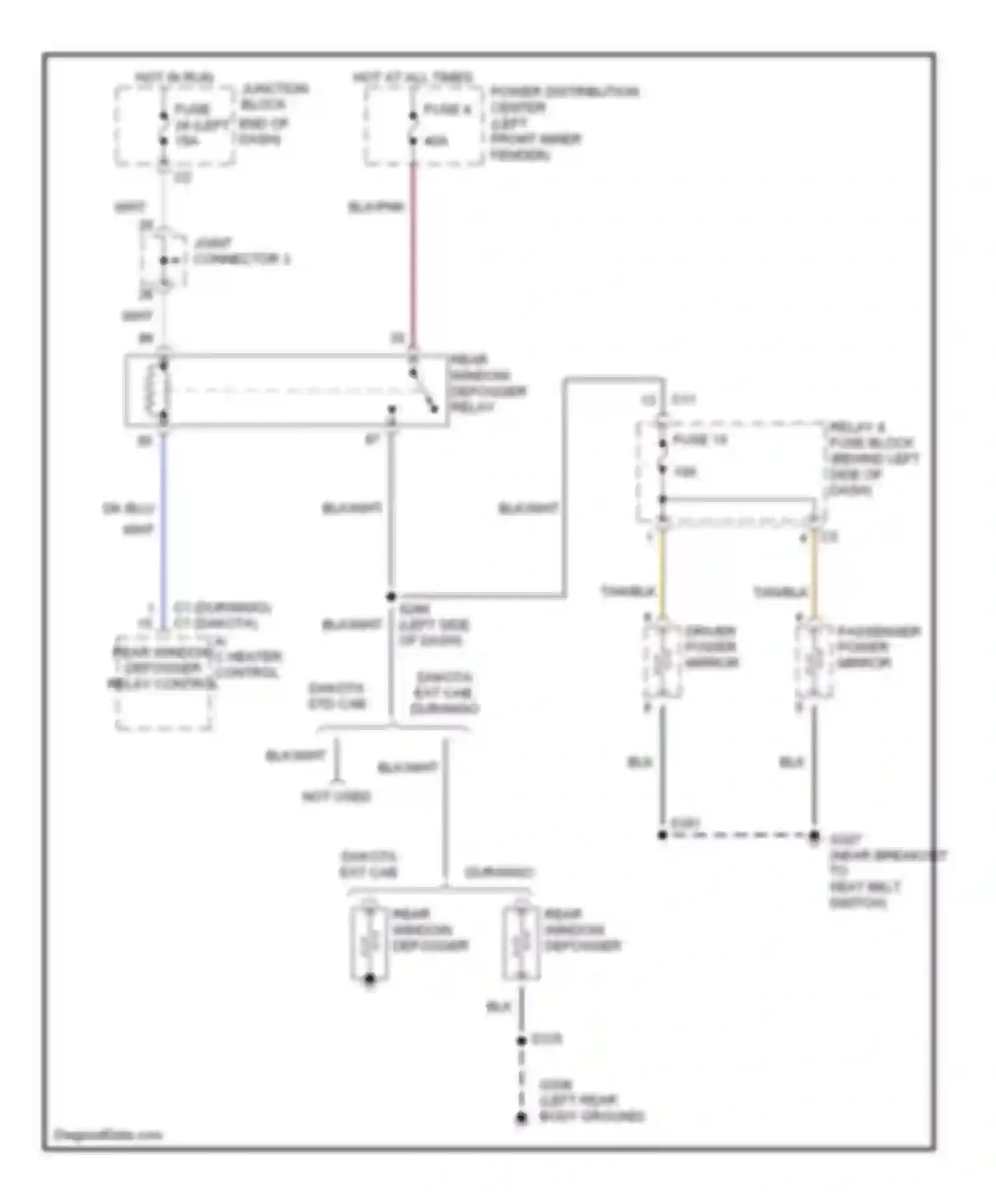 Dakota Dodge II (1997-2004): Defogger circuit
