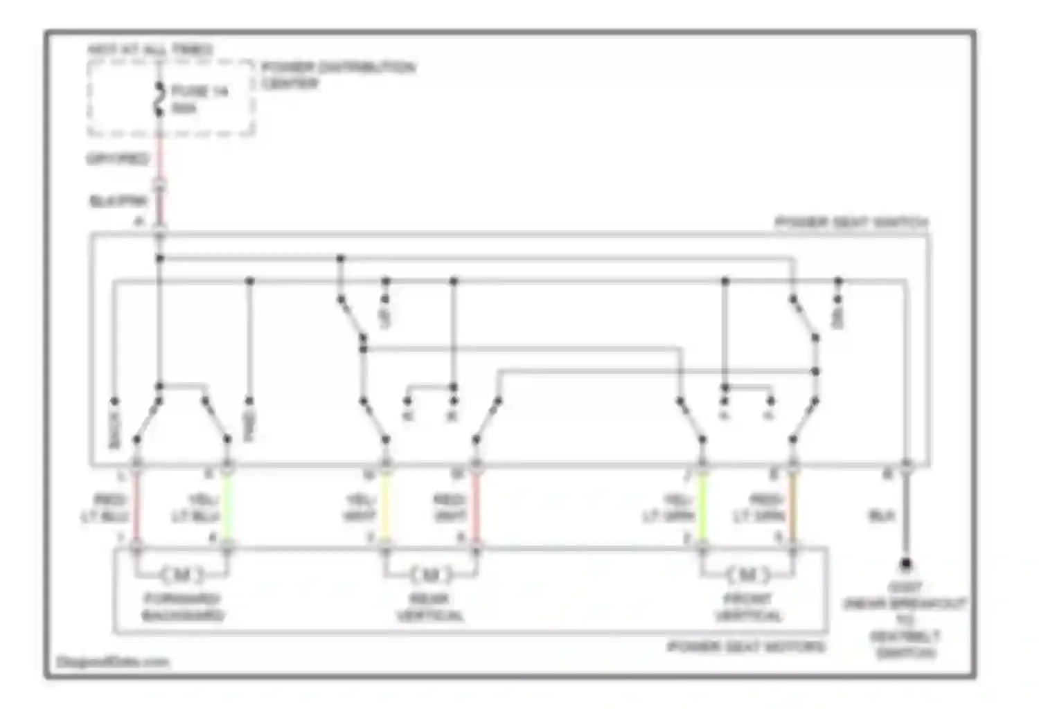 Dakota Dodge II (1997-2004): Power seat circuits