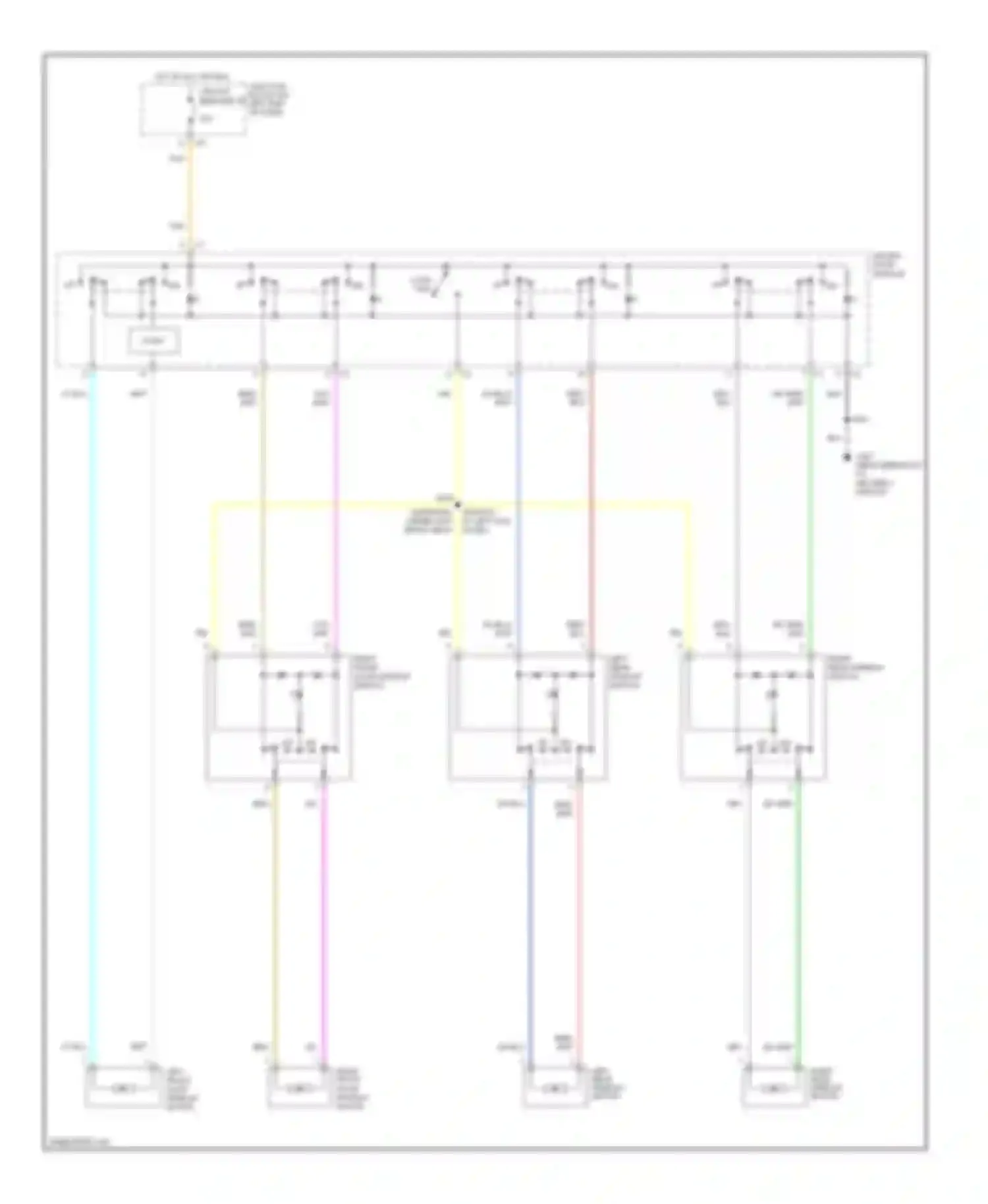 Dakota Dodge II (1997-2004): Power window circuit, 4 door
