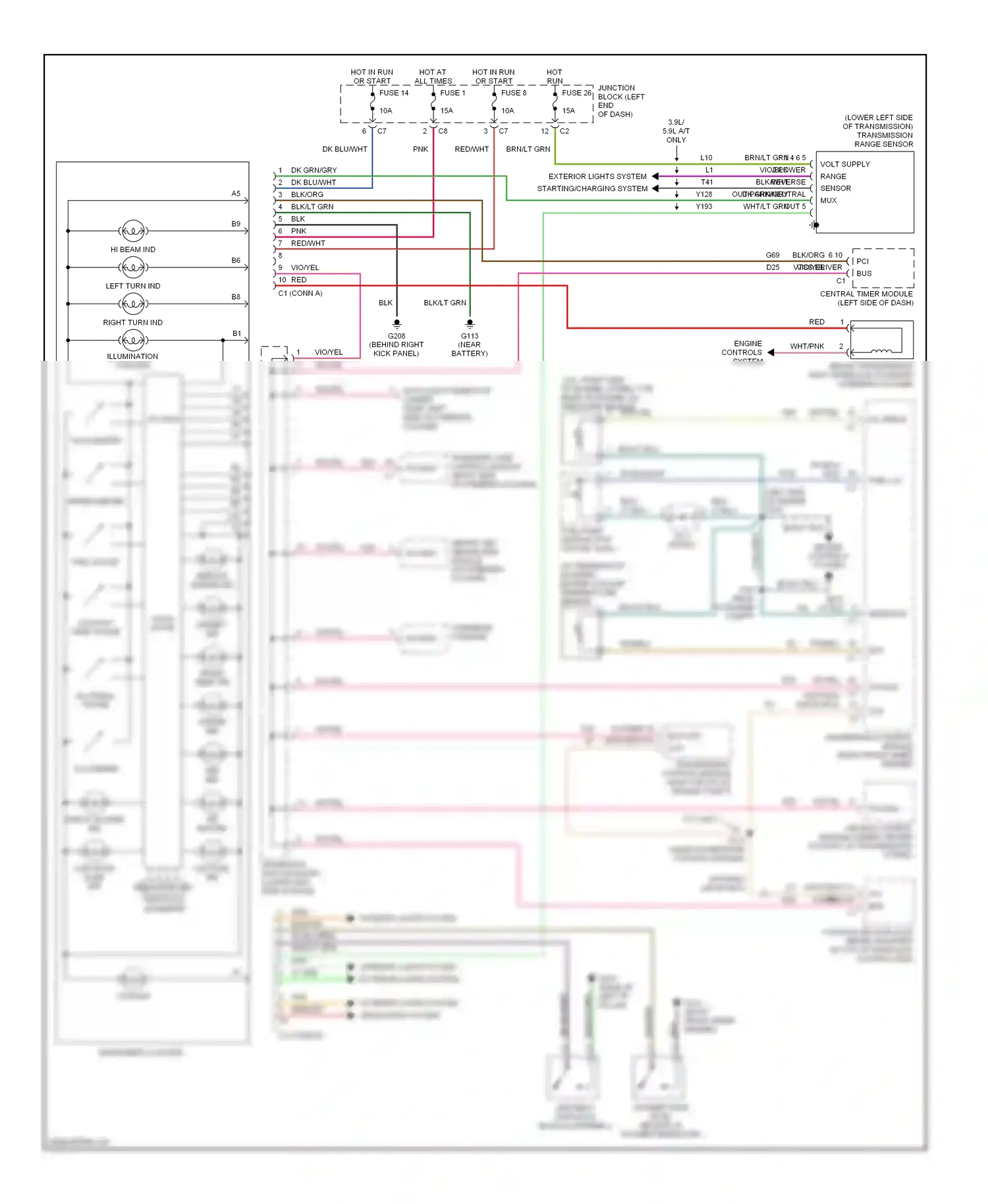 Dodge Dakota II (1997-2004) ect wiring diagram  (1 of 1)
