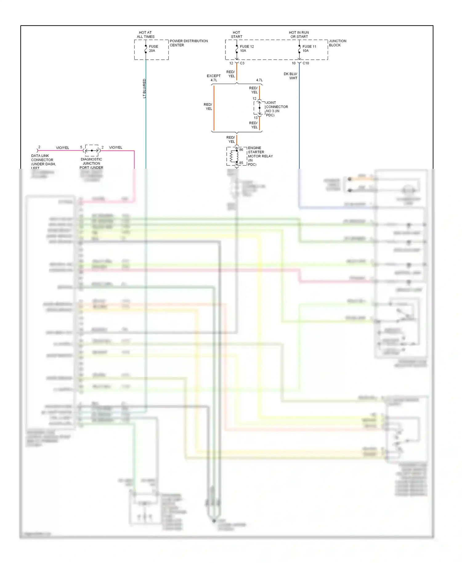 Dodge Dakota II (1997-2004) mode sensor d wiring diagram  (1 of 3)