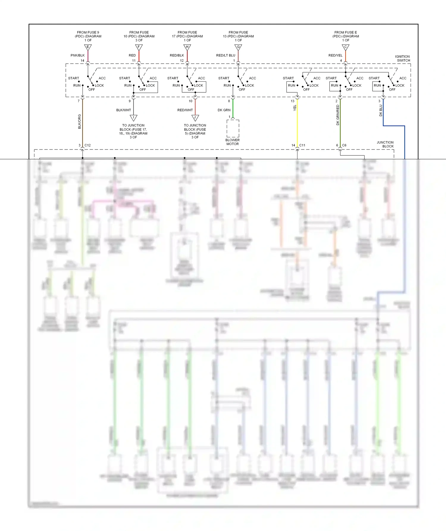 Dodge Dakota II (1997-2004) transfer case selector switch central timer module wiring diagram  (1 of 1)