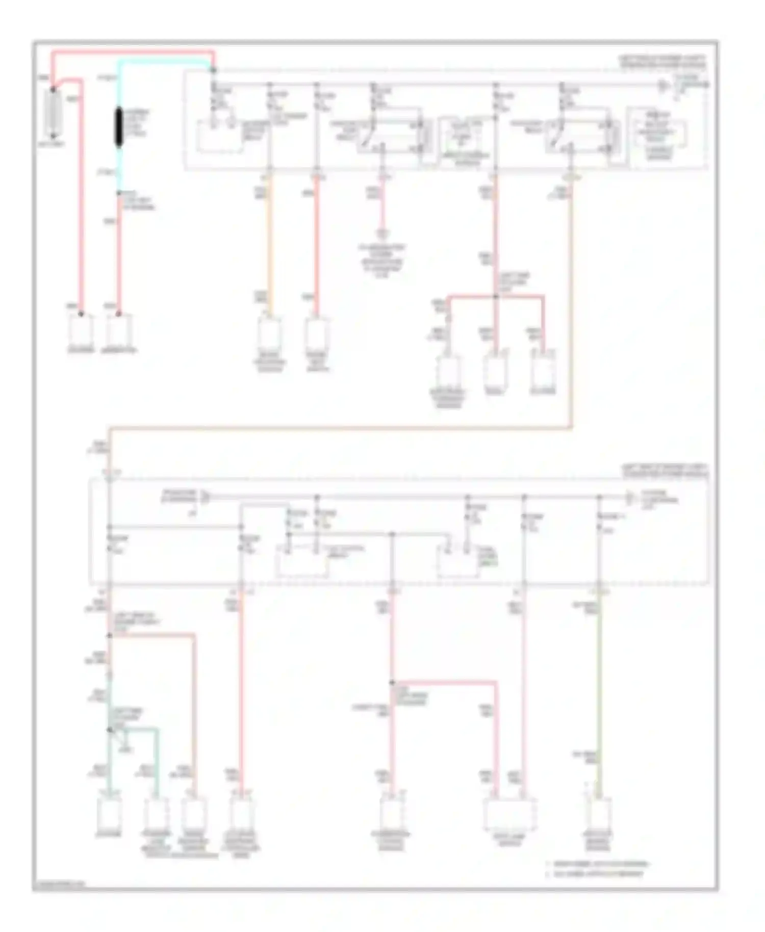 Dakota Dodge III facelift (2007-2011): Power distribution circuit (1 of 3)