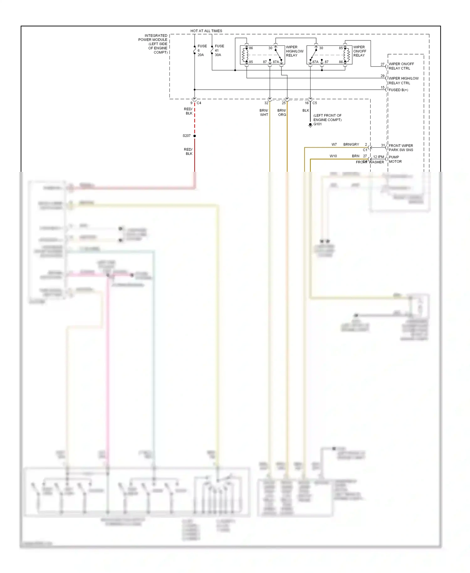 Dodge Dakota III facelift (2007-2011) multi-function switch (steering column) wiring diagram  (4 of 4)