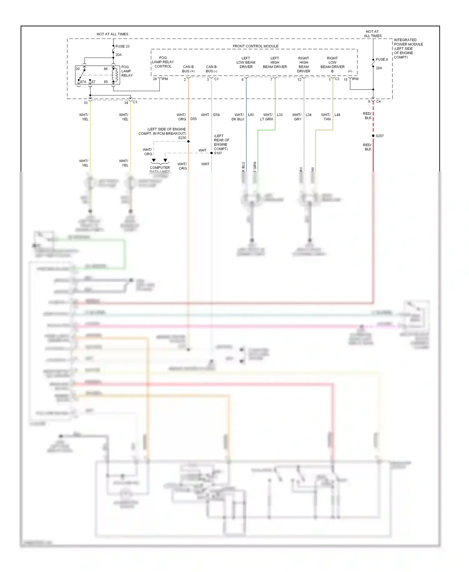 Dodge Dakota III facelift (2007-2011) multi-function switch (steering column) wiring diagram  (2 of 4)