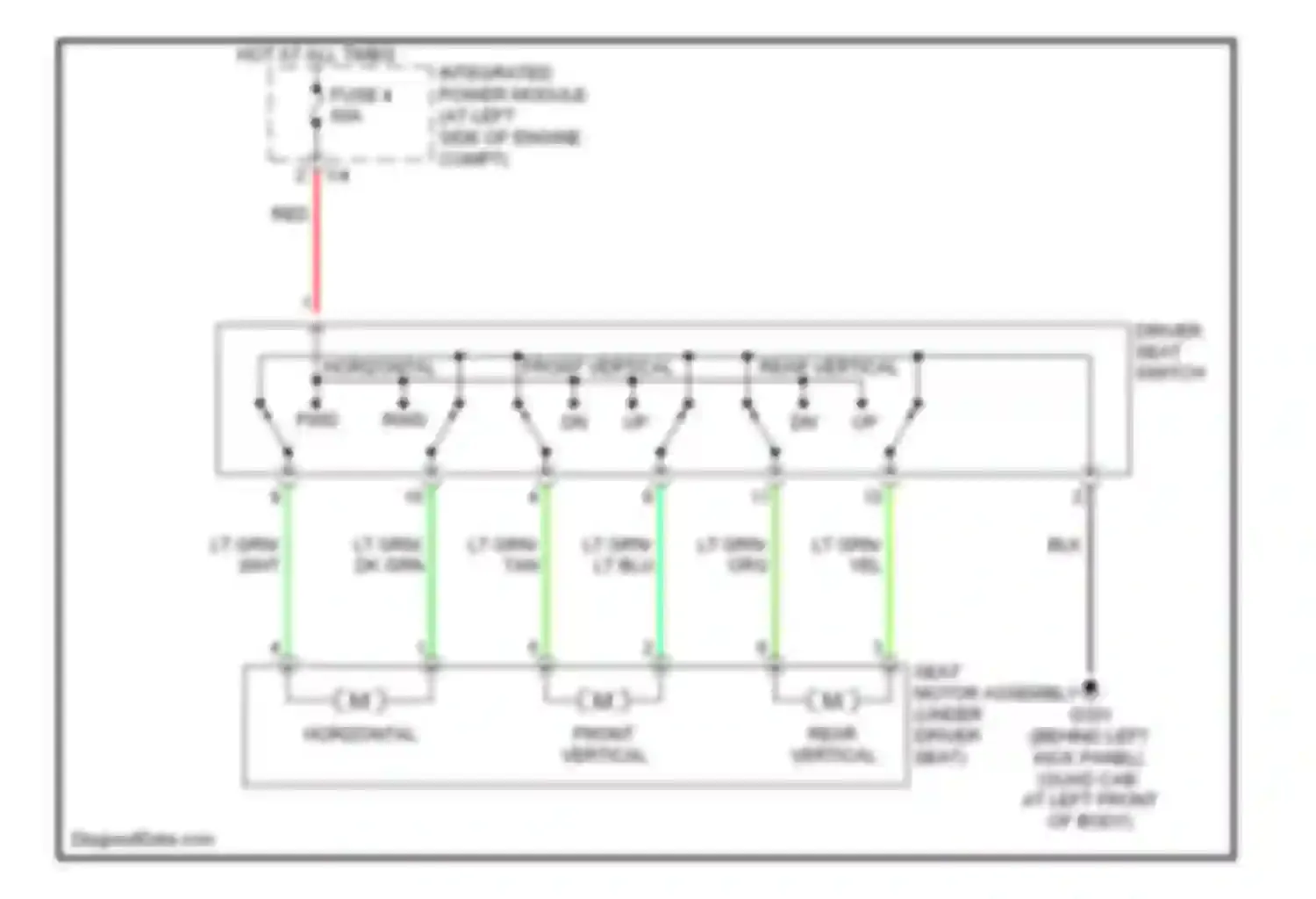 Dakota Dodge III (2004-2007): Driver power seat circuit