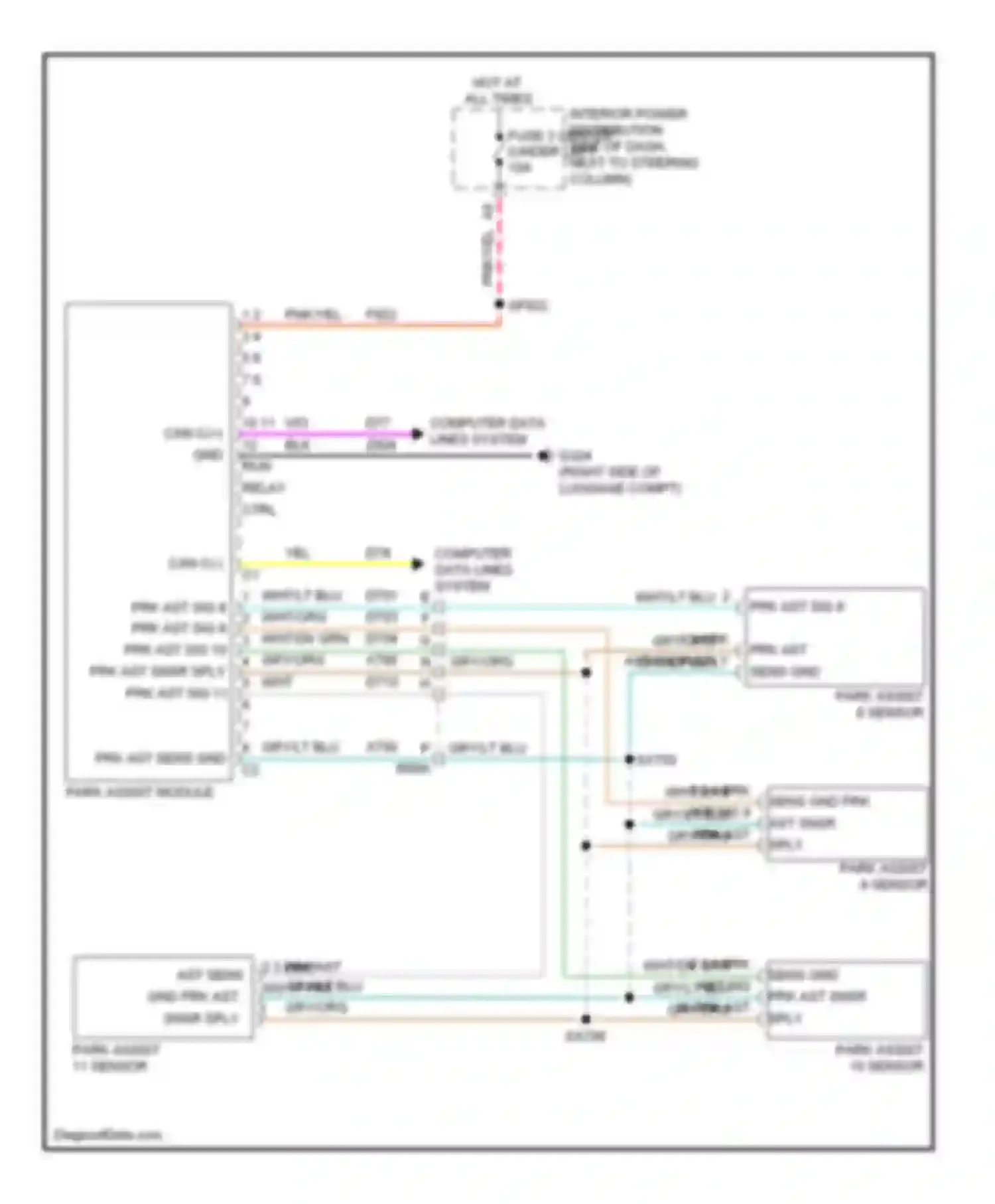 Wiring diagram 2 3 1 prk ast sig 9 prk ast sens gnd prk ast snsr sply for Dodge Dart PF (2012-2016) (1 of 1)