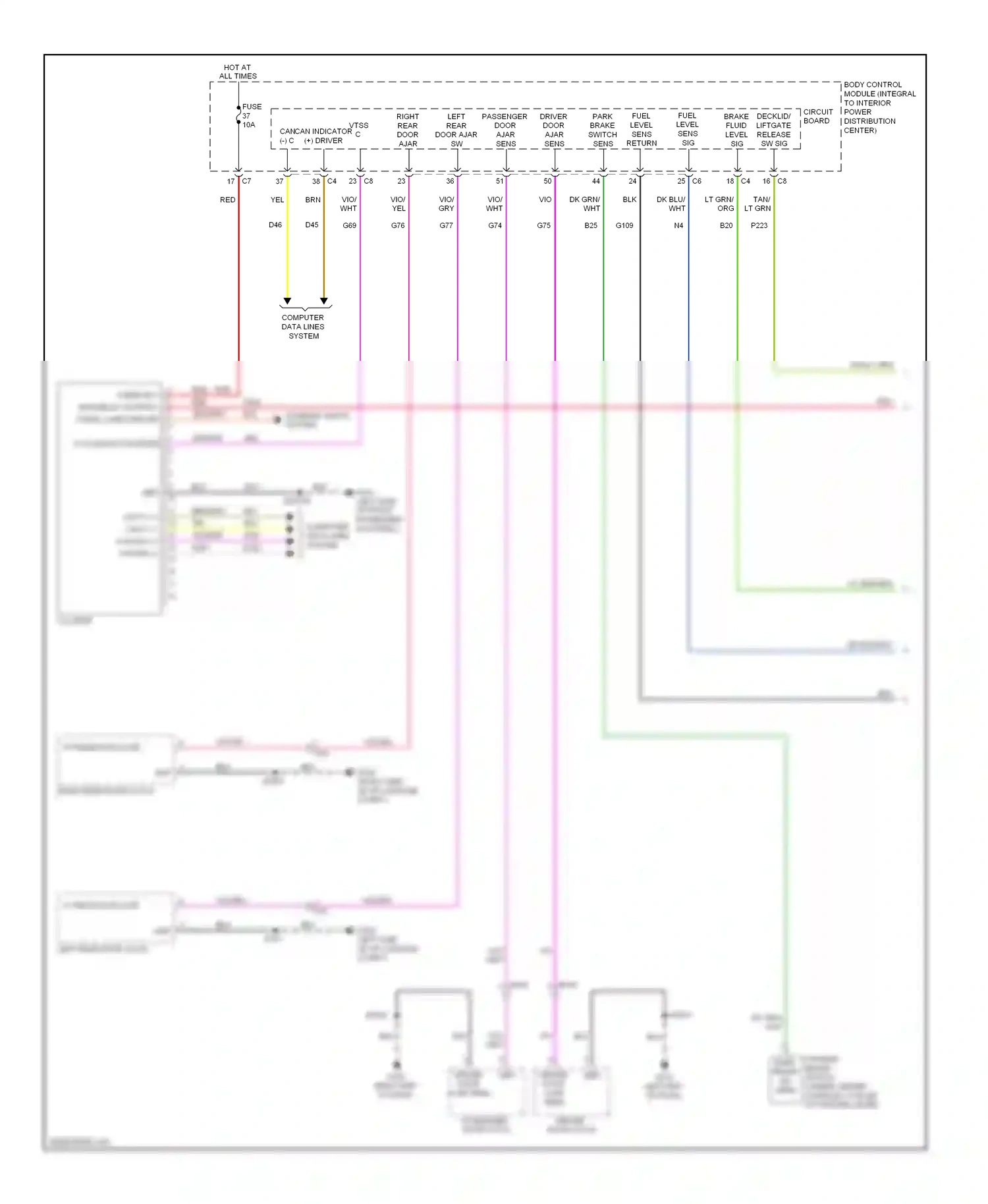 Dodge Dart PF (2012-2016) cluster wiring diagram  (5 of 16)