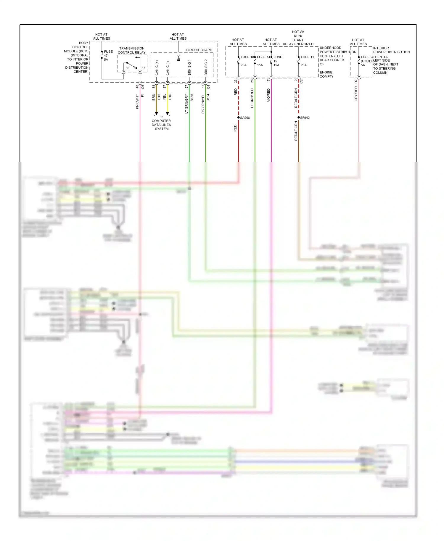 Dodge Dart PF (2012-2016) cluster wiring diagram  (13 of 16)