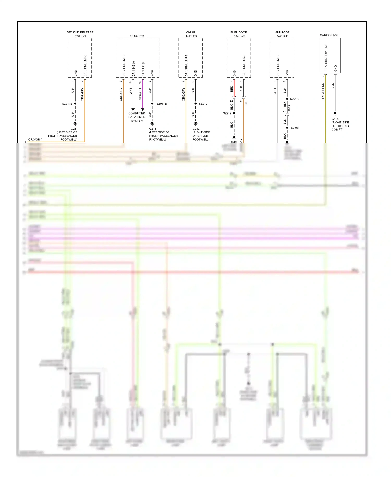Dodge Dart PF (2012-2016) dome wiring diagram  (1 of 1)