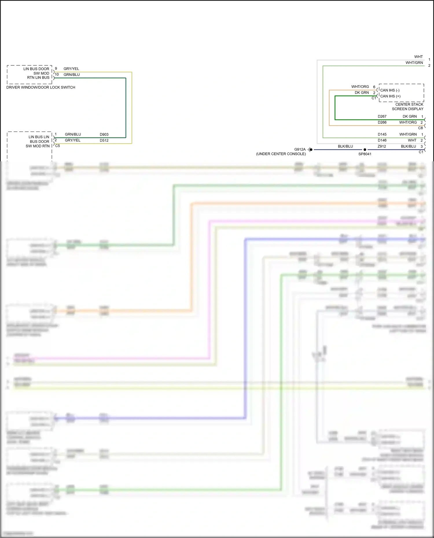 Dodge Durango SRT III facelift 2 (2020-2024) center stack screen display wiring diagram  (1 of 2)