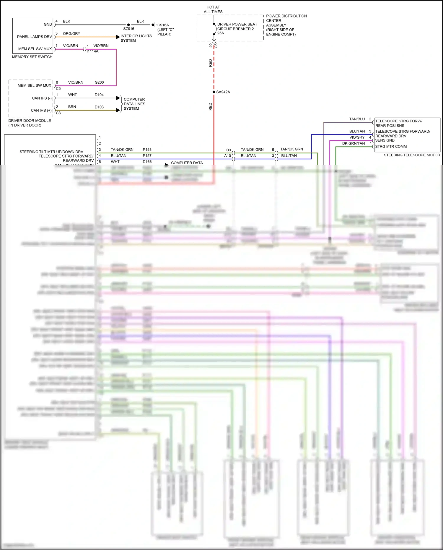 Dodge Durango SRT III facelift 2 (2020-2024) memory set switch wiring diagram  (4 of 4)