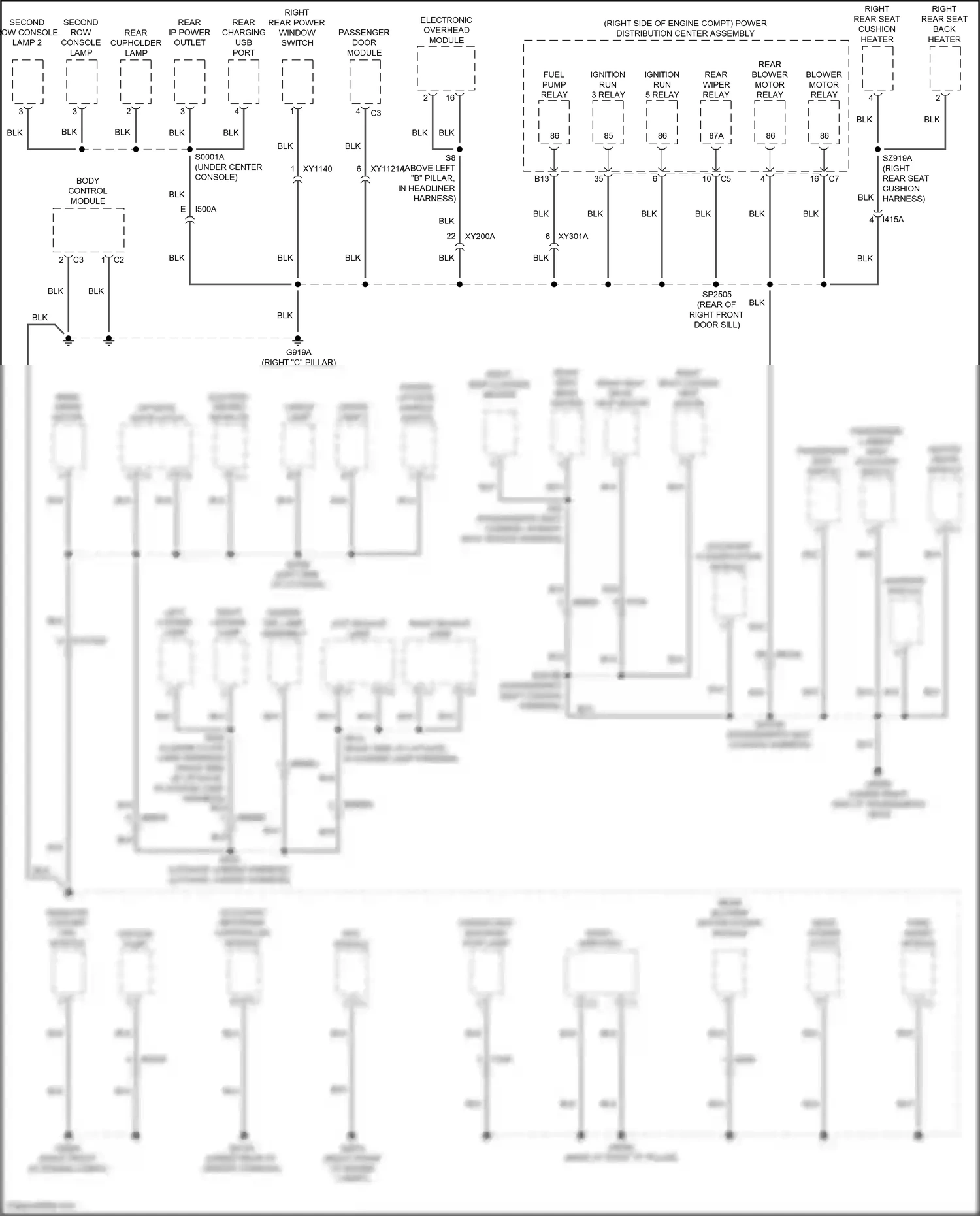 Dodge Durango SRT III facelift 2 (2020-2024) occupant restraint controller module wiring diagram  (1 of 6)