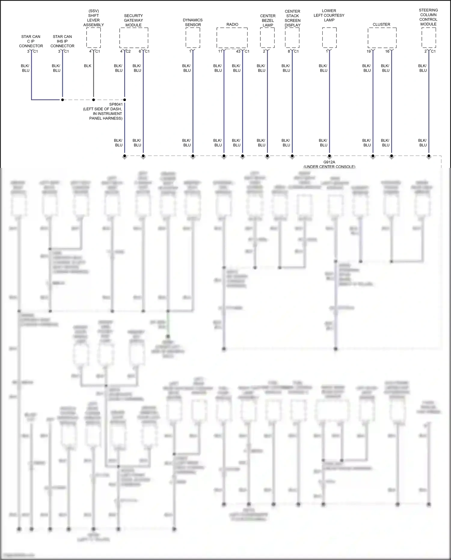 Dodge Durango SRT III facelift 2 (2020-2024) vehicle system interface module wiring diagram  (1 of 2)