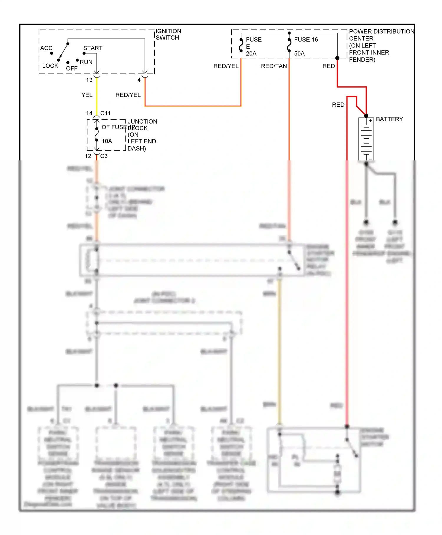 Dodge Durango I (1997-2003) battery wiring diagram  (4 of 4)