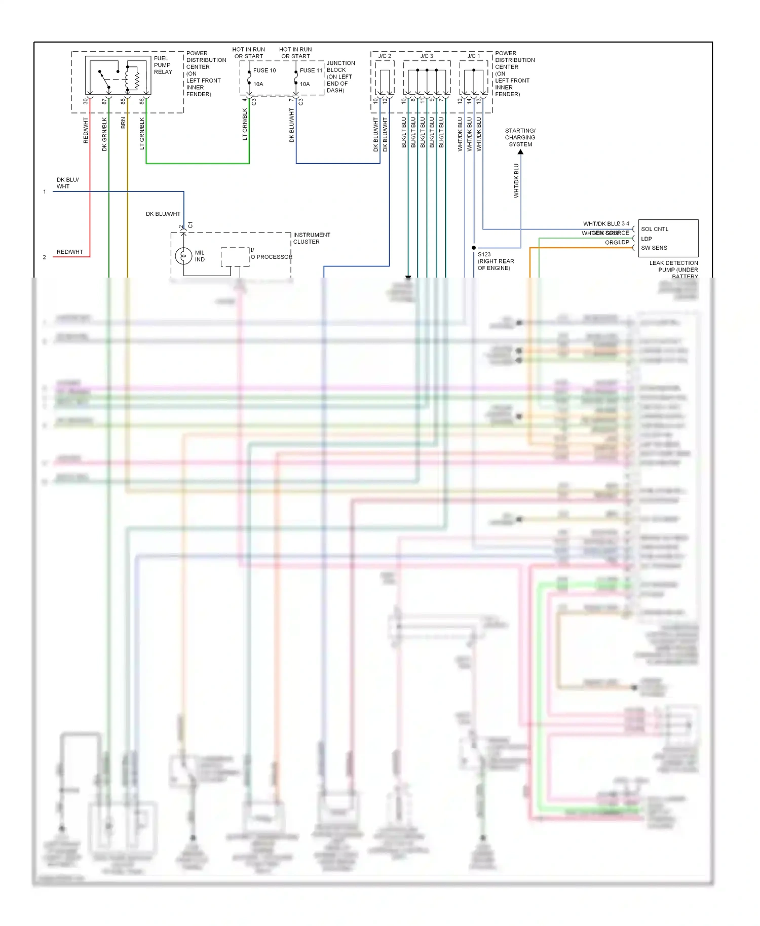 Dodge Durango I (1997-2003) (behind right kick panel) wiring diagram  (4 of 4)