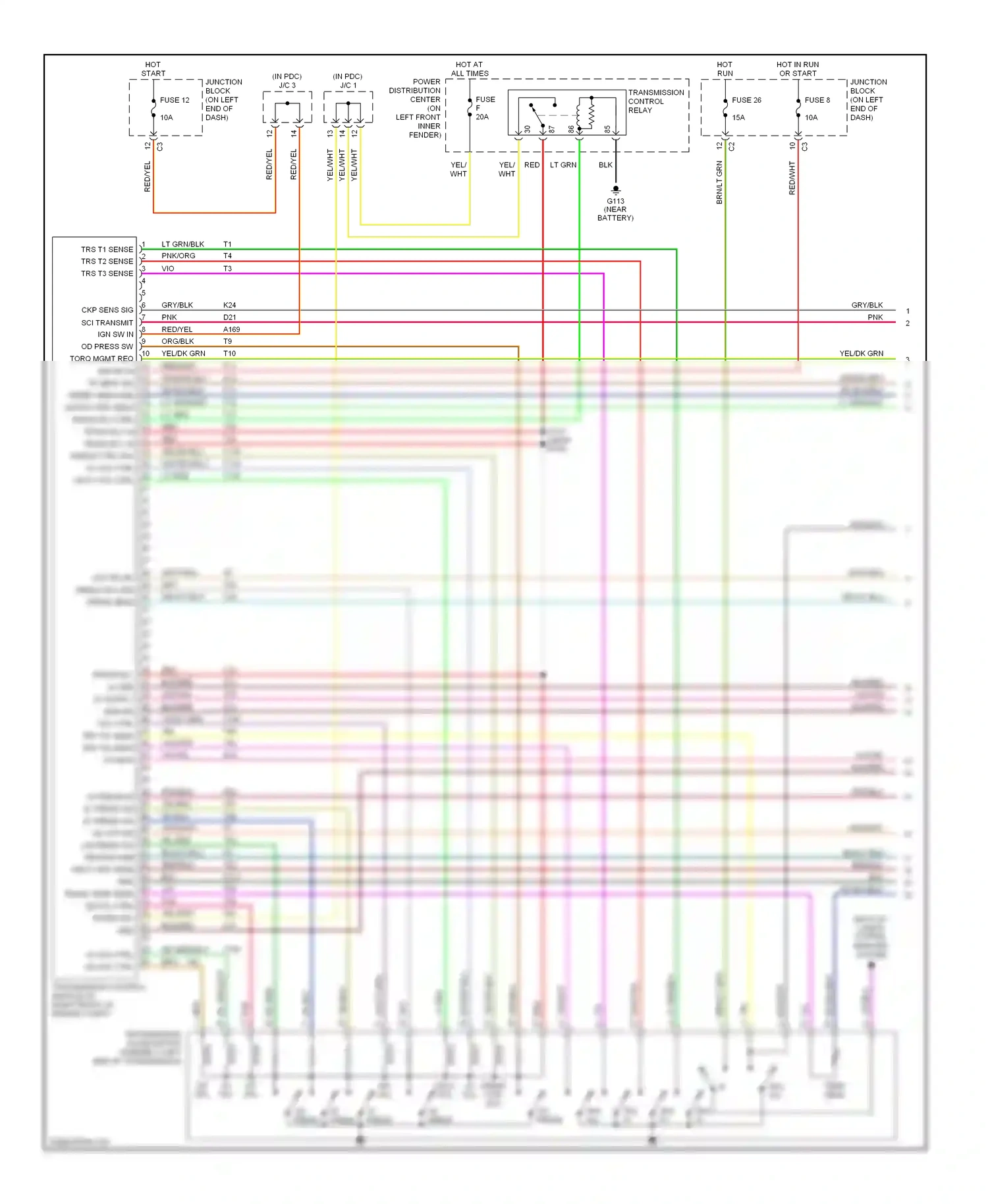 Dodge Durango I (1997-2003) blk/lt blu wiring diagram  (11 of 18)