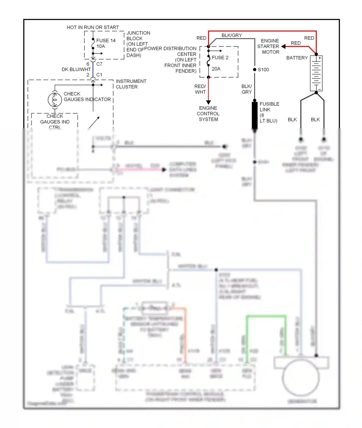 Dodge Durango I (1997-2003) blk/lt blu wiring diagram  (14 of 18)