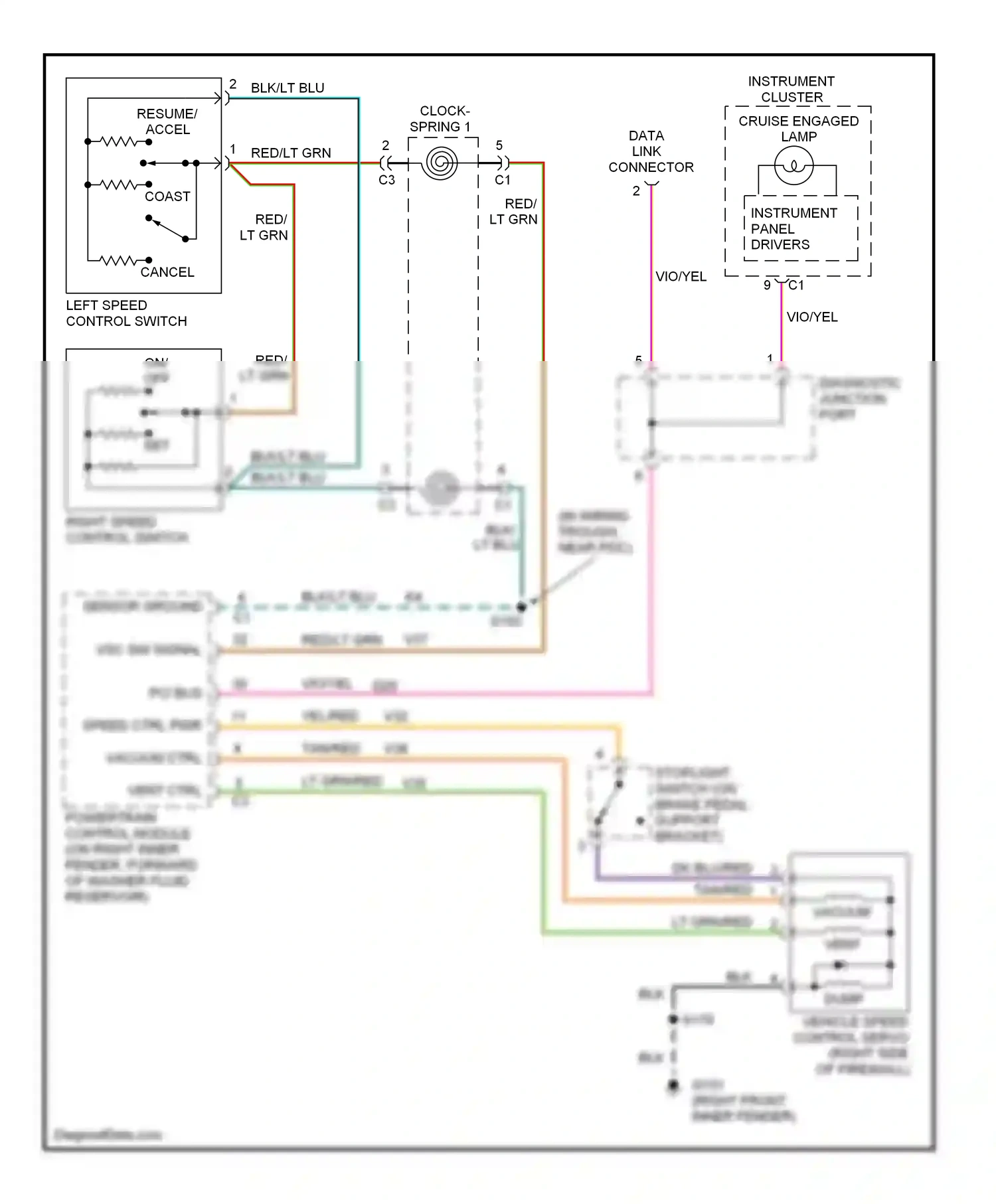 Dodge Durango I (1997-2003) clock spring 1 wiring diagram  (1 of 1)