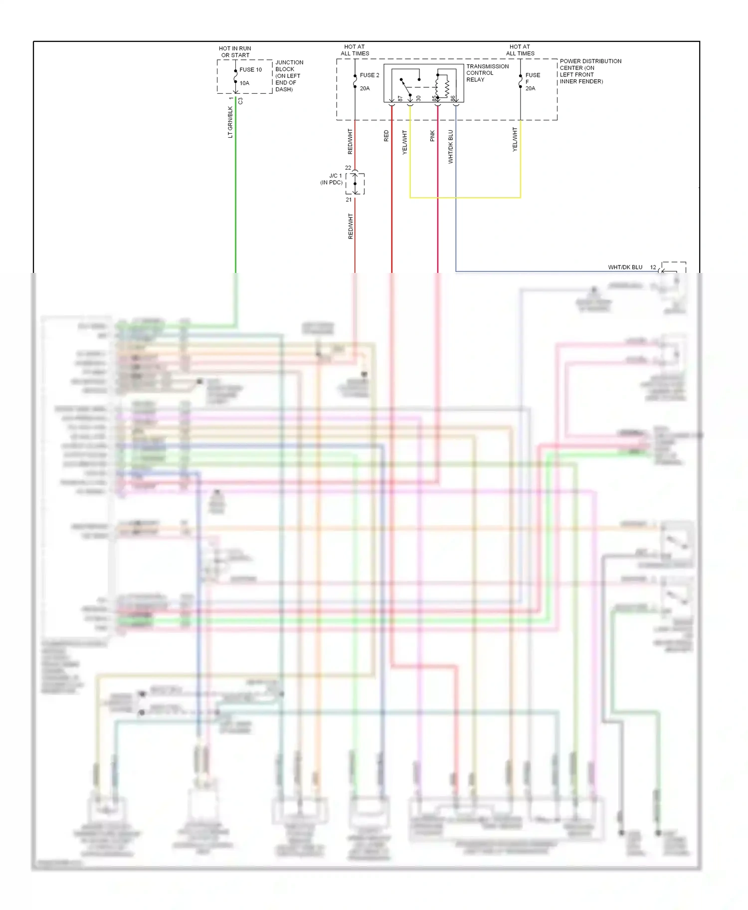 Dodge Durango I (1997-2003) fuse 2 wiring diagram  (1 of 3)