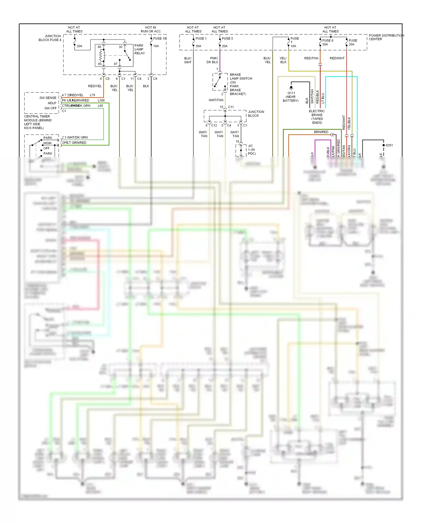 Dodge Durango I (1997-2003) fuse wiring diagram  (2 of 12)