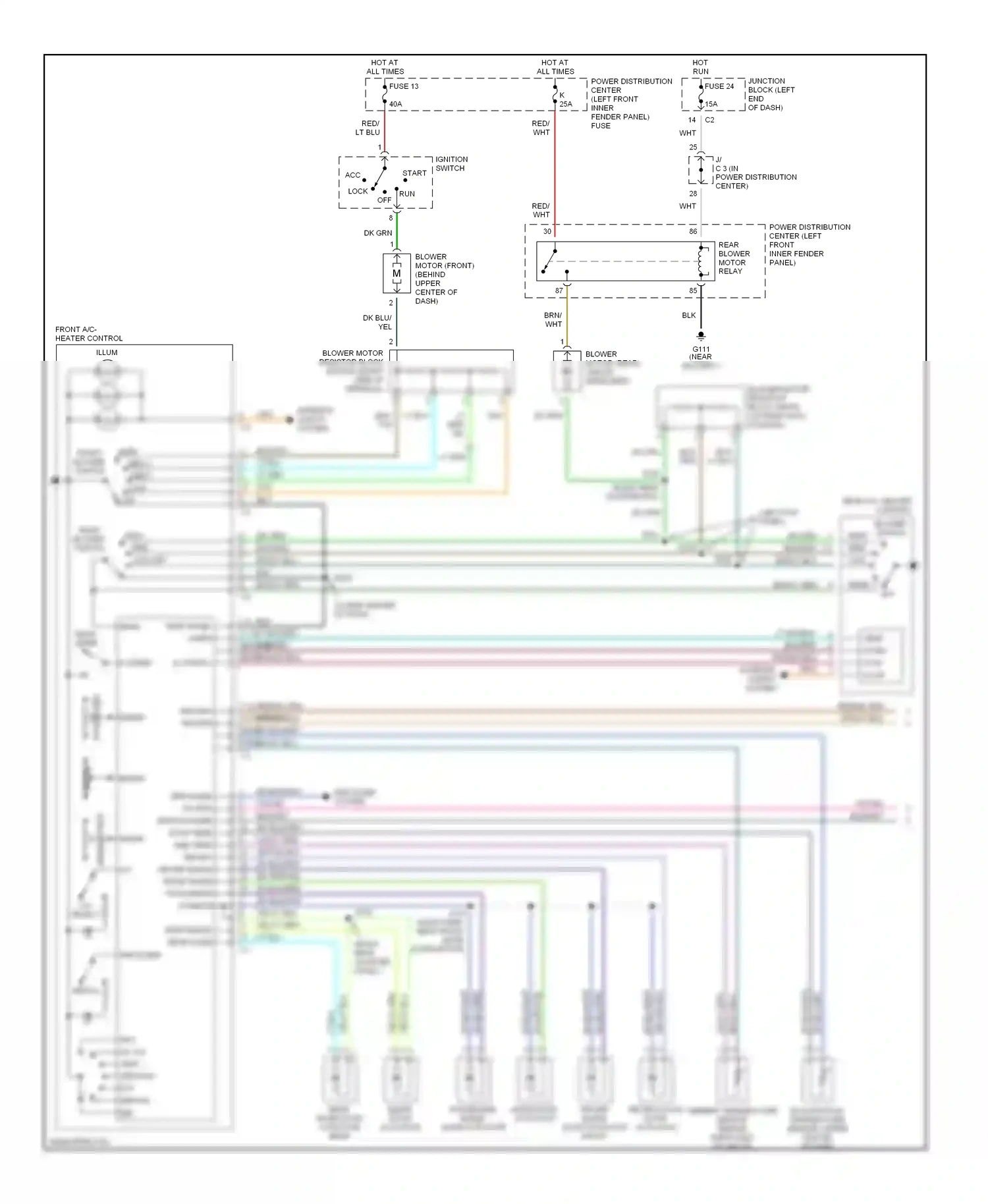 Dodge Durango I (1997-2003) (left kick panel) wiring diagram  (1 of 14)