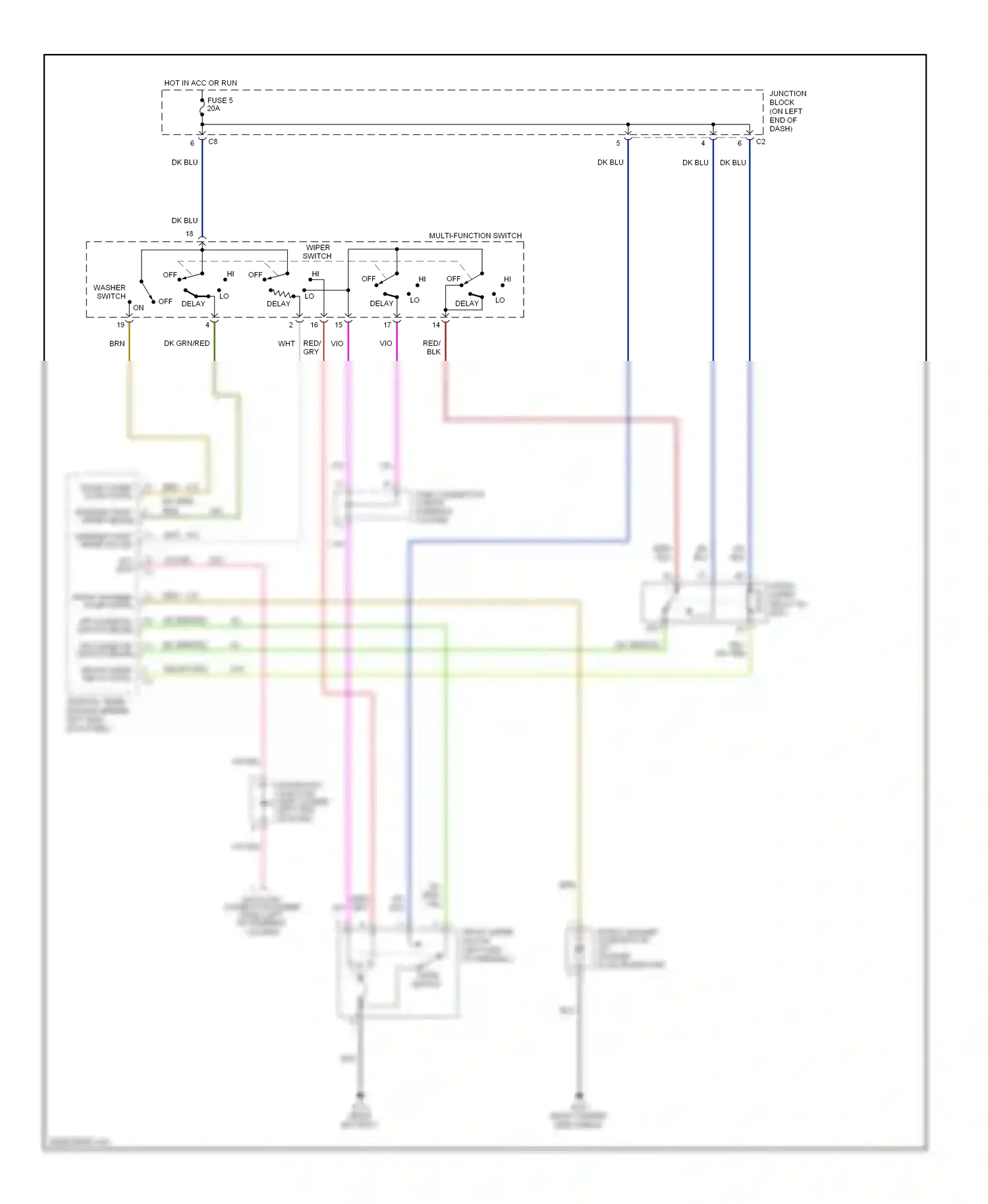 Dodge Durango I (1997-2003) multi- function switch wiring diagram  (2 of 2)