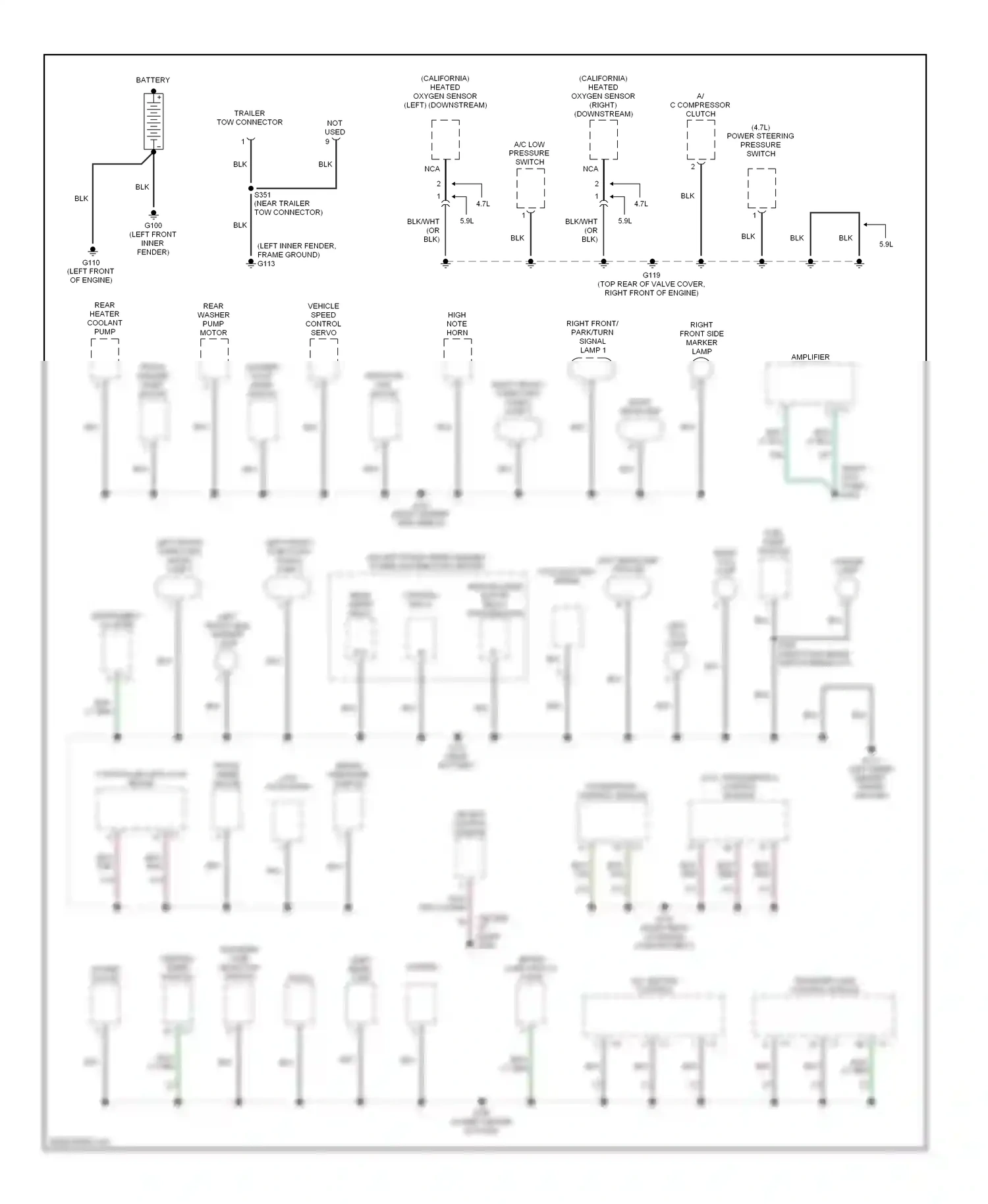 Dodge Durango I (1997-2003) powertrain control module wiring diagram  (1 of 1)