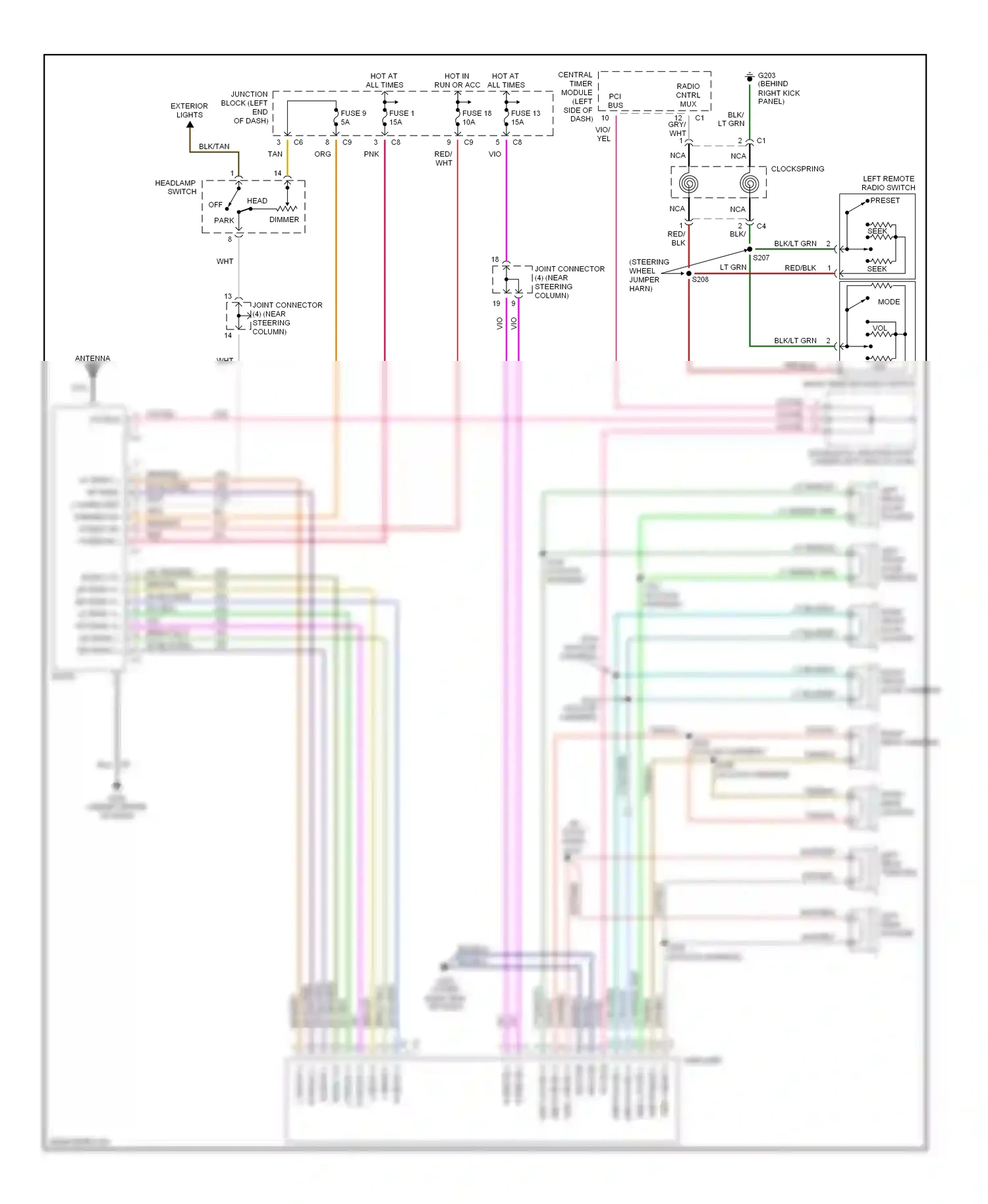 Dodge Durango I (1997-2003) r front wiring diagram  (1 of 1)
