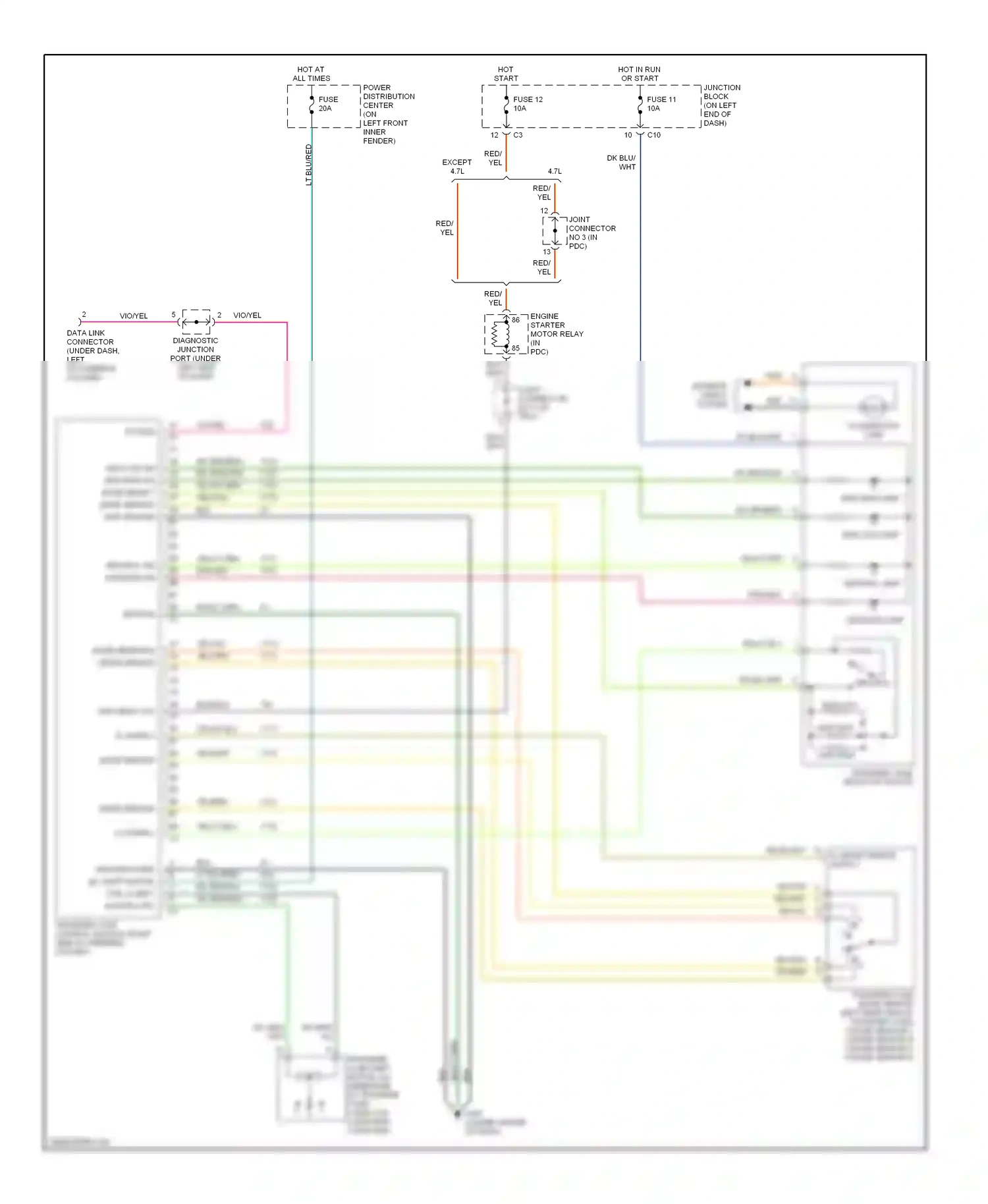 Dodge Durango I (1997-2003) red wiring diagram  (23 of 25)