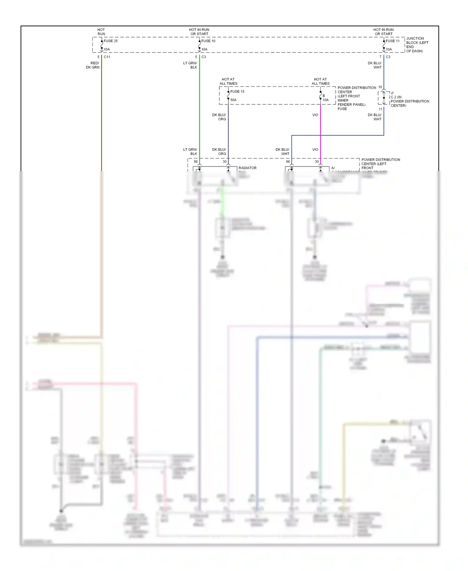 Dodge Durango I (1997-2003) run wiring diagram  (3 of 9)