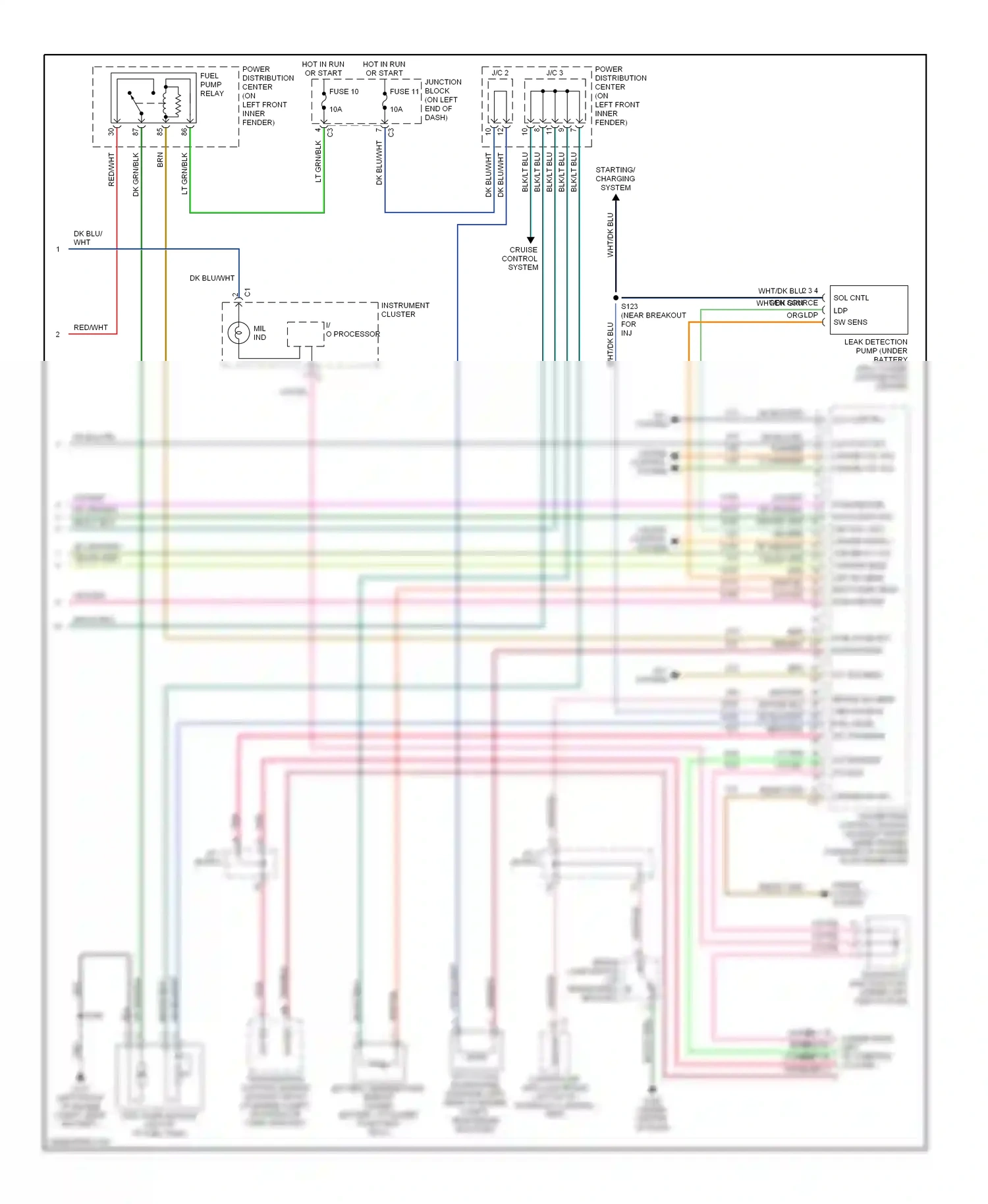 Dodge Durango I (1997-2003) sci rec wiring diagram  (1 of 1)