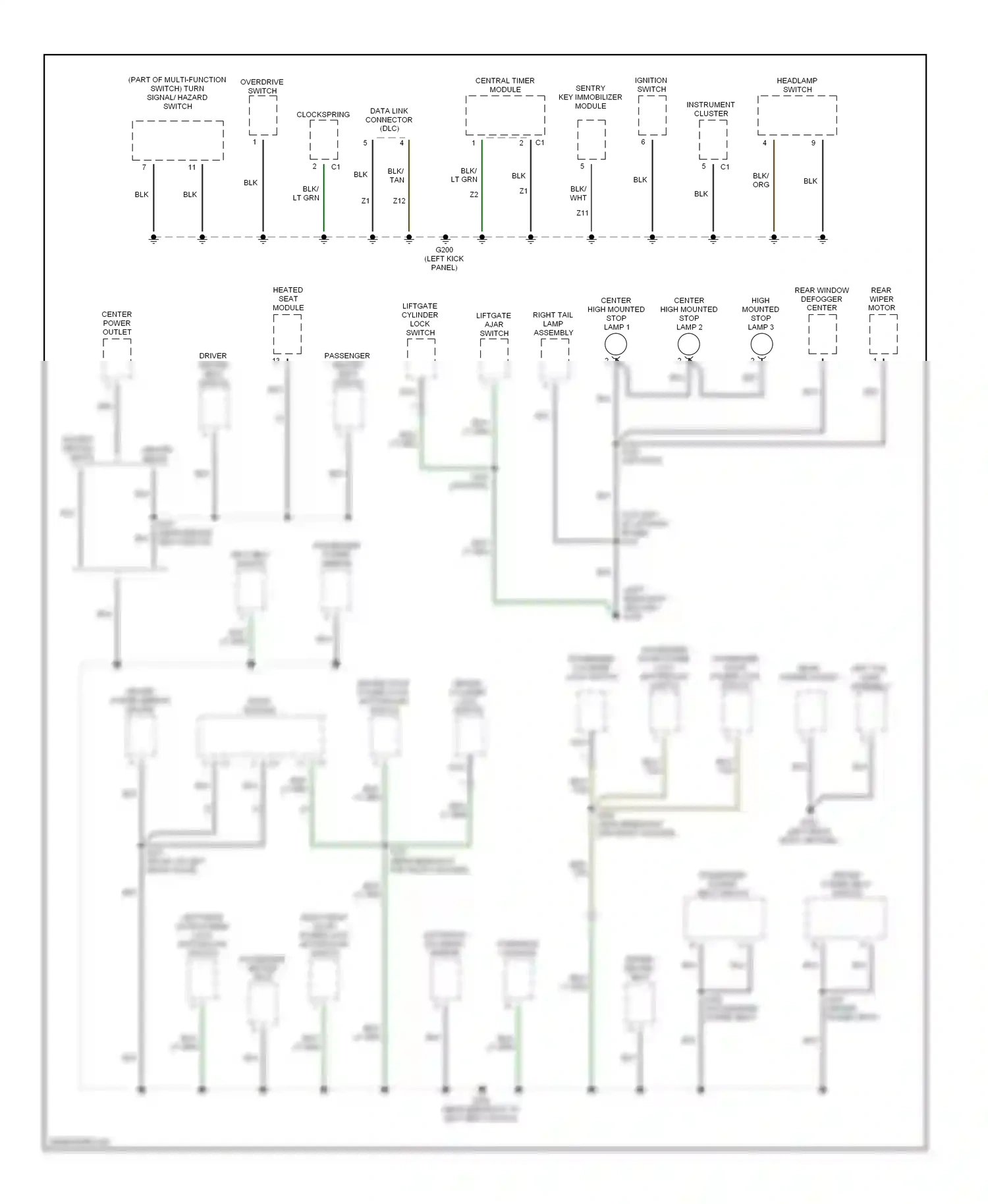 Dodge Durango I (1997-2003) tan wiring diagram  (12 of 21)