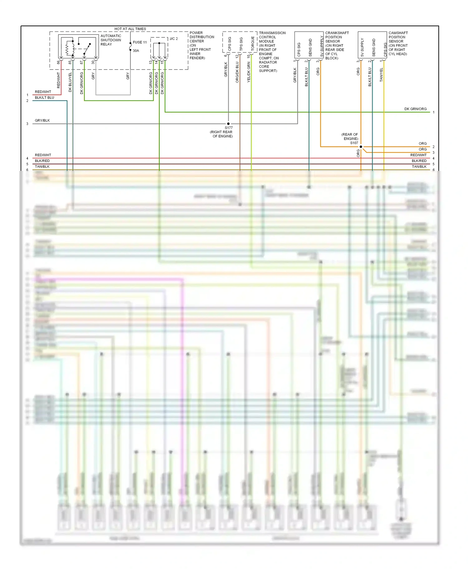 Dodge Durango I (1997-2003) tan wiring diagram  (8 of 21)