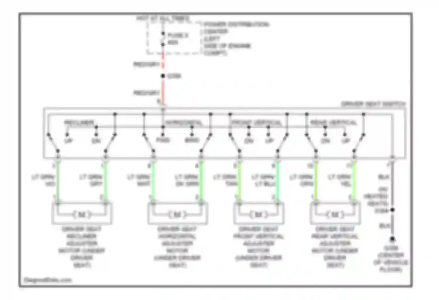 Durango Dodge II facelift (2006-2009): Driver seat circuit