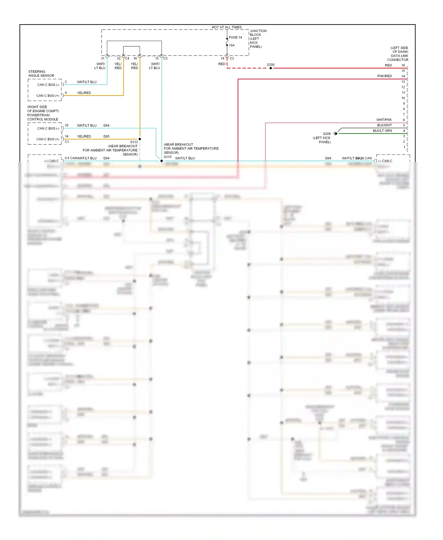 Dodge Durango II facelift (2006-2009) cluster wiring diagram  (3 of 28)
