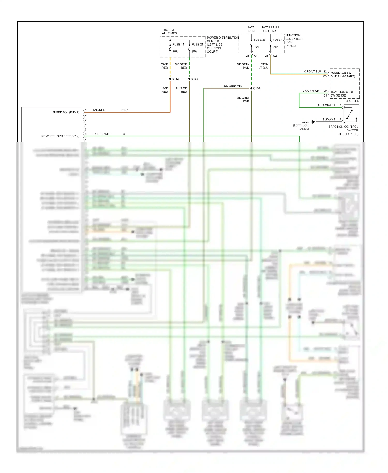 Dodge Durango II facelift (2006-2009) cluster wiring diagram  (1 of 28)