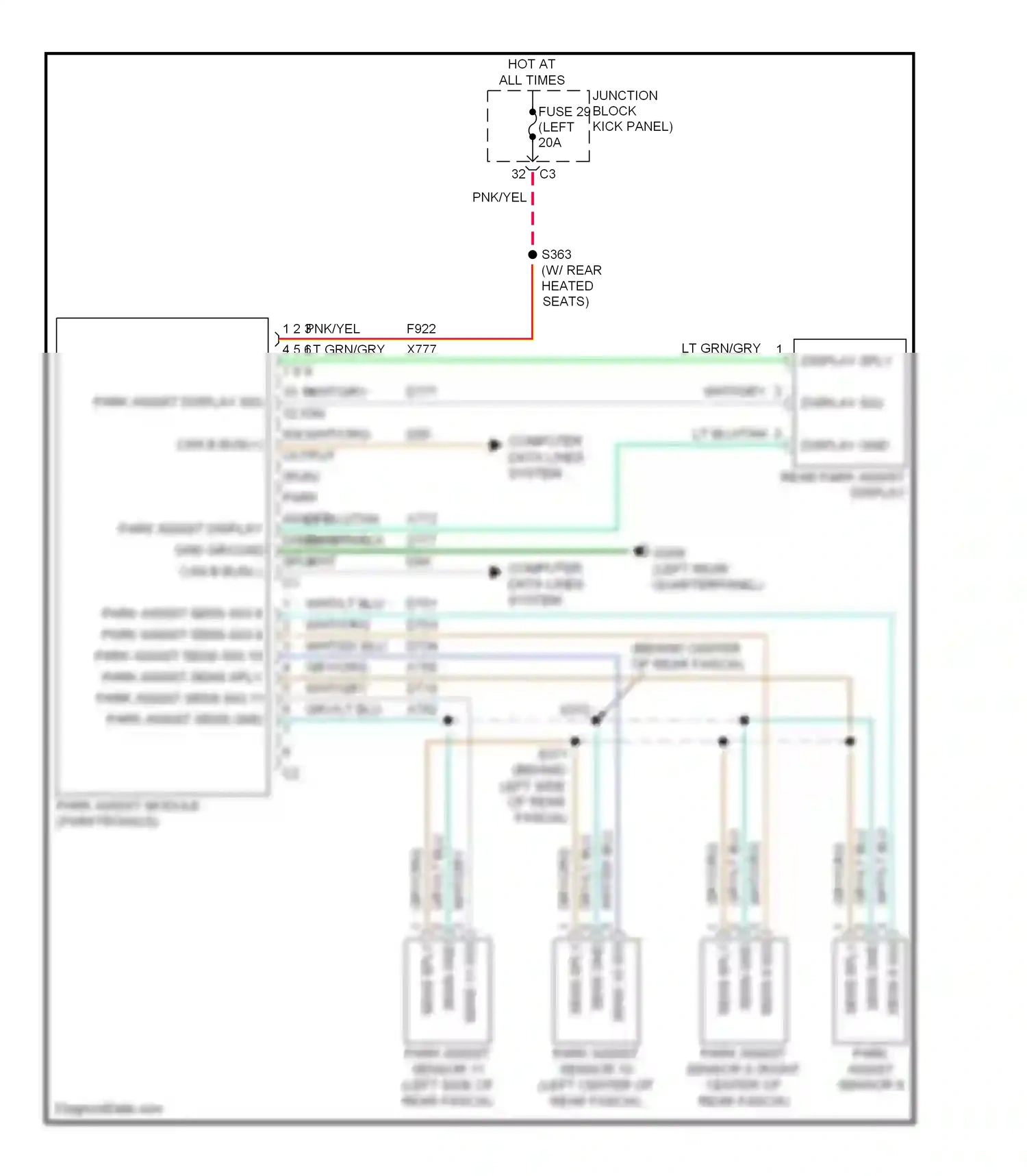 Dodge Durango II facelift (2006-2009) computer data lines system wiring diagram  (26 of 38)