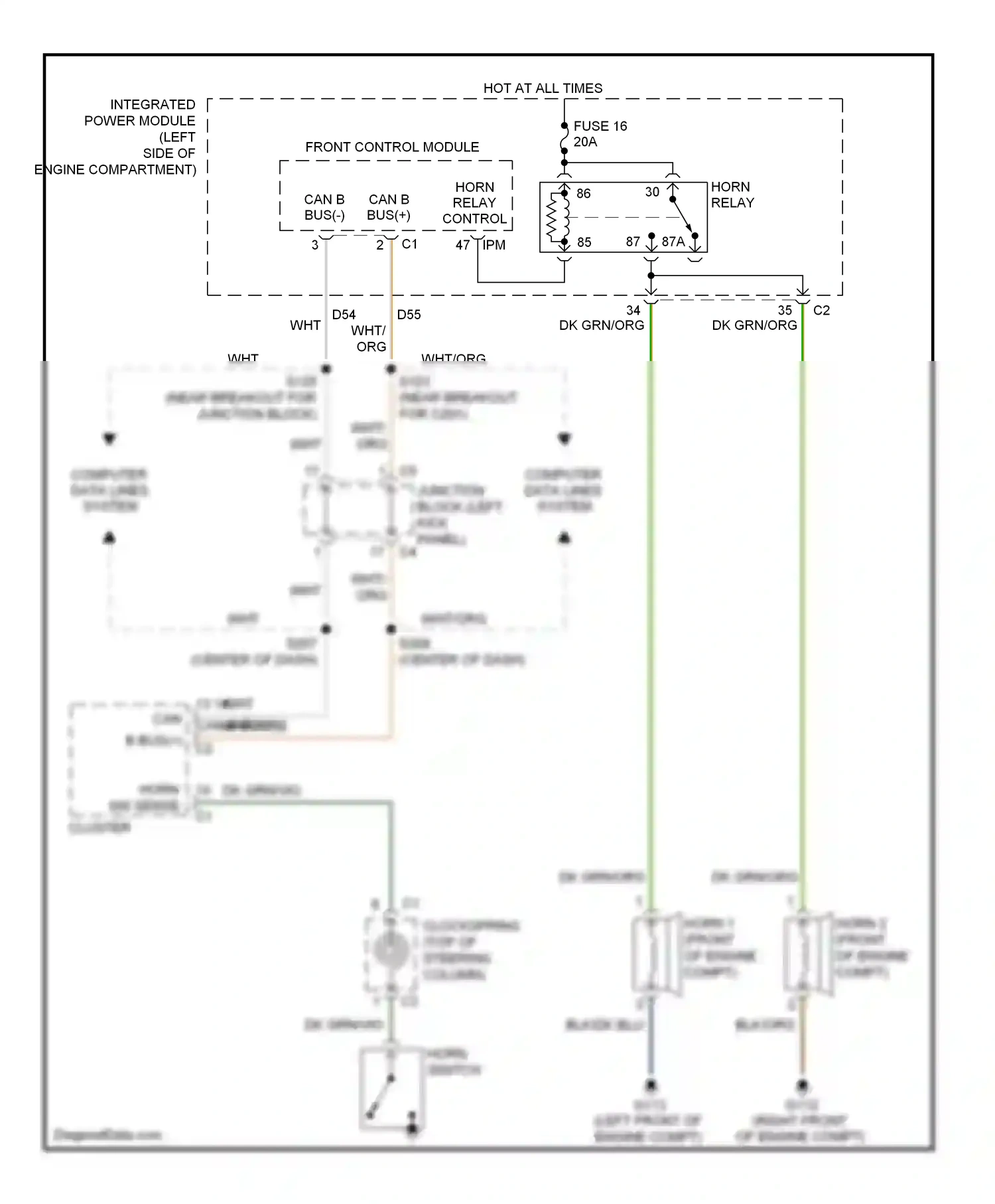 Dodge Durango II facelift (2006-2009) computer data lines system wiring diagram  (13 of 38)