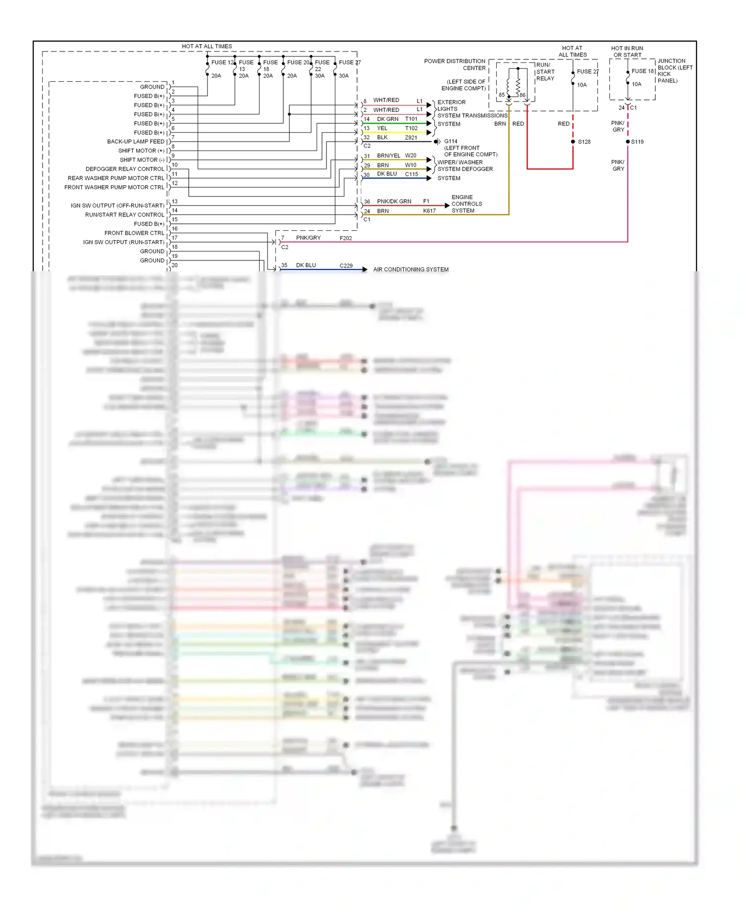 Dodge Durango II facelift (2006-2009) front control module wiring diagram  (3 of 21)