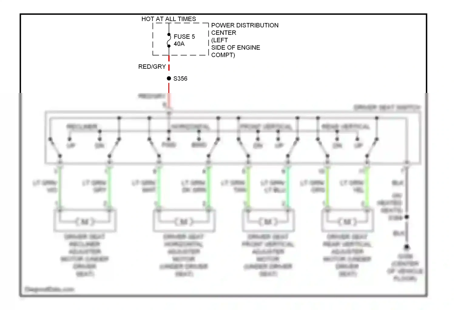 Dodge Durango II facelift (2006-2009) front vertical wiring diagram  (1 of 1)