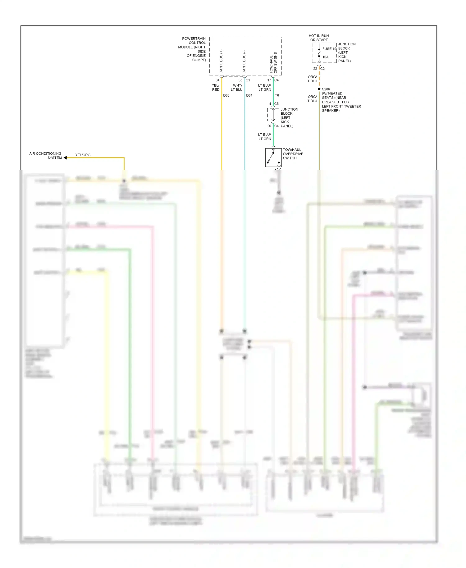 Dodge Durango II facelift (2006-2009) junction block (left kick panel) wiring diagram  (40 of 43)